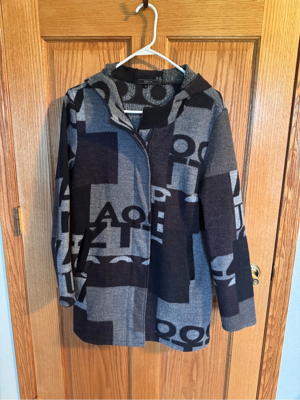 Ativa Black and Gray Graphic Hooded Jacket